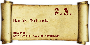 Hanák Melinda névjegykártya